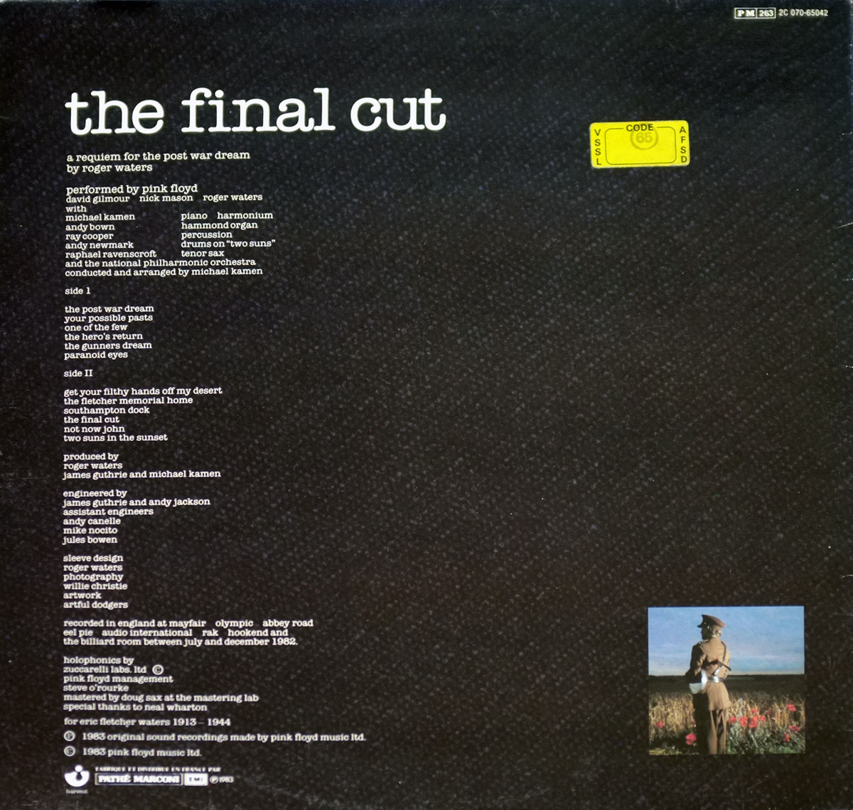High Resolution Photo #2 PINK FLOYD Final Cut France 